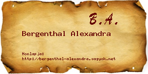 Bergenthal Alexandra névjegykártya